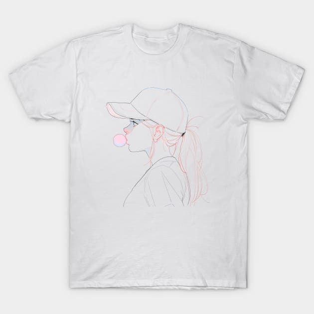 Bubble Gum Girl T-Shirt by DesignedbyWizards